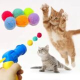 1 Set Cat Toy Interactive Pet Training Play Plush Toy Funny Kitten Cats Shooting Balls Games