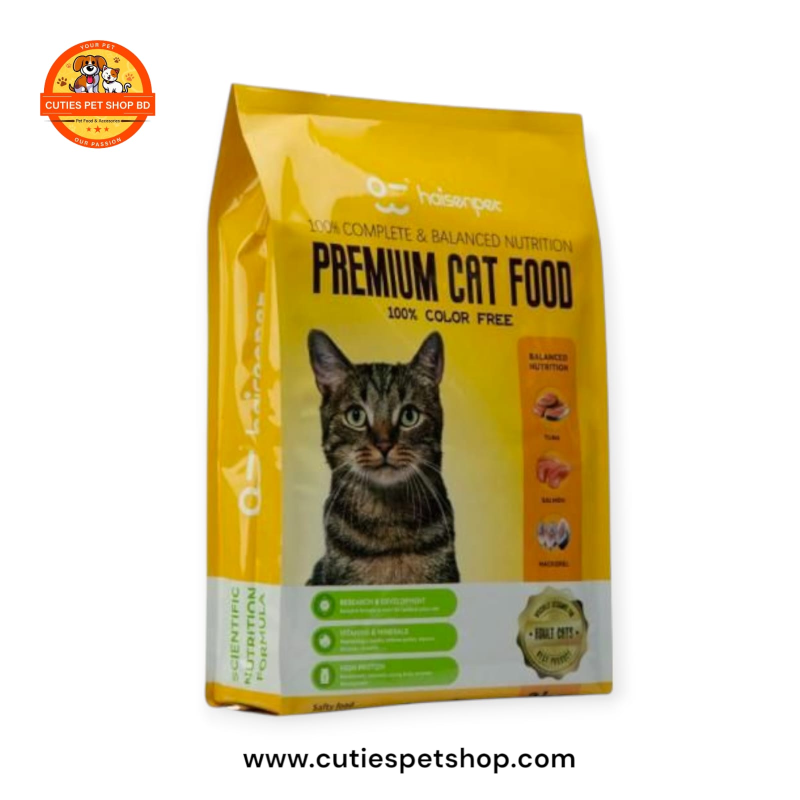 Haisenpet Premium Adult Cat Food with Tuna, Salmon & Mackerel 3kg