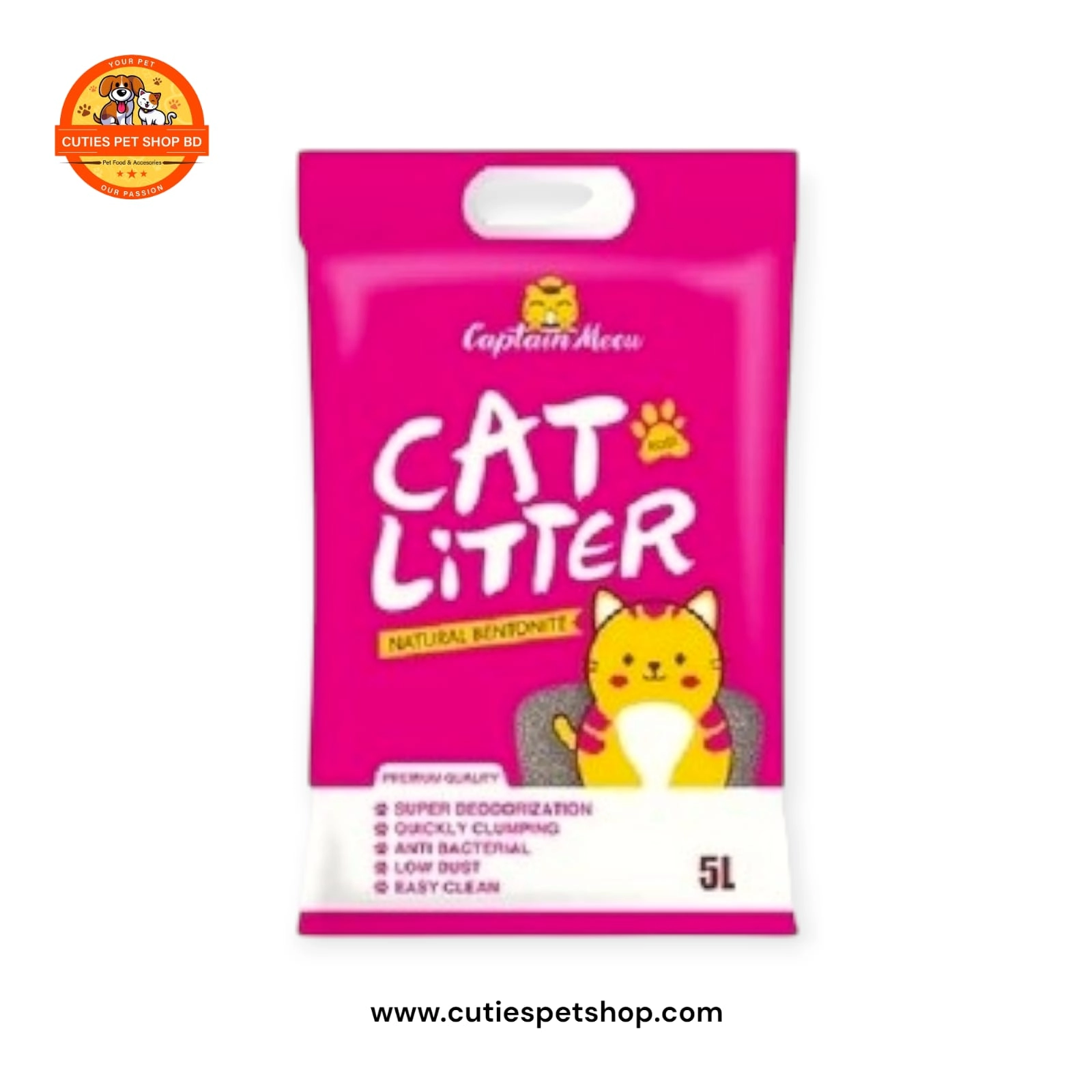 Captain Meow Bentonite Cat Litter Rose 5L