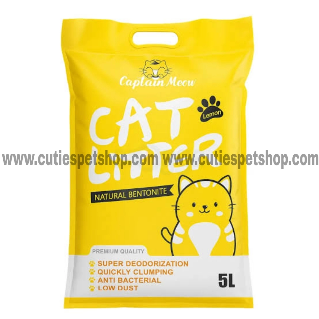 Captain Meow Bentonite Cat Litter Lemon 5L