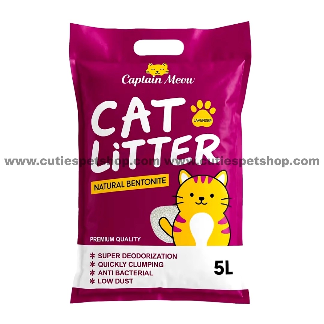 Captain Meow Bentonite Cat Litter Lavender 5L