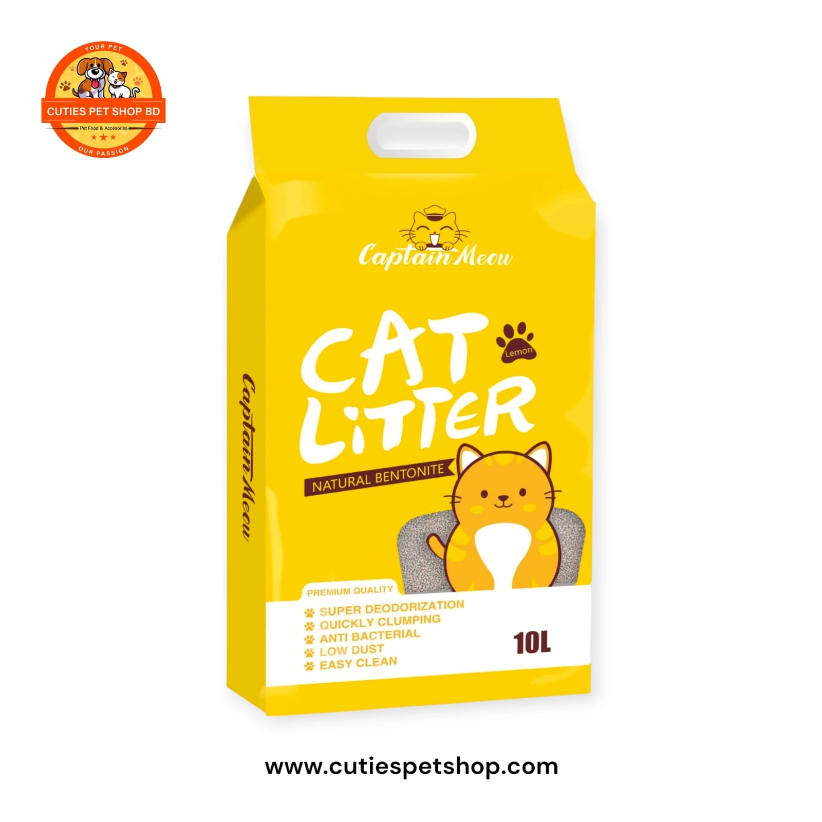 Captain Meow Bentonite Cat Litter Lemon 10L