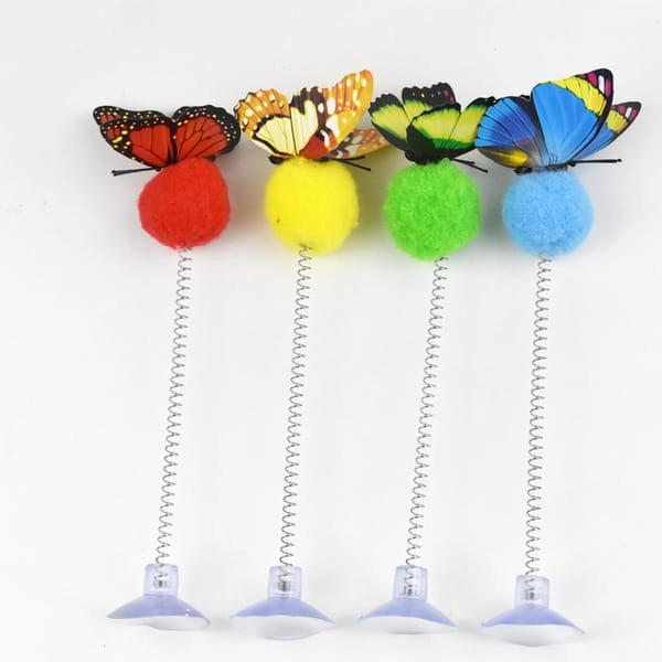 Cat Long Spring Toy with butterfly - Cat Toy 1pcs - Image 3