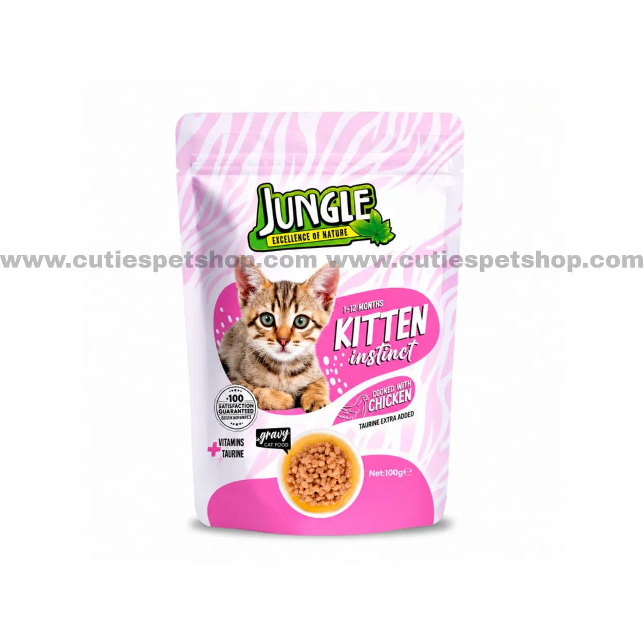 Jungle Kitten Cat Pouch Chunks With Chicken in Gravy 100g