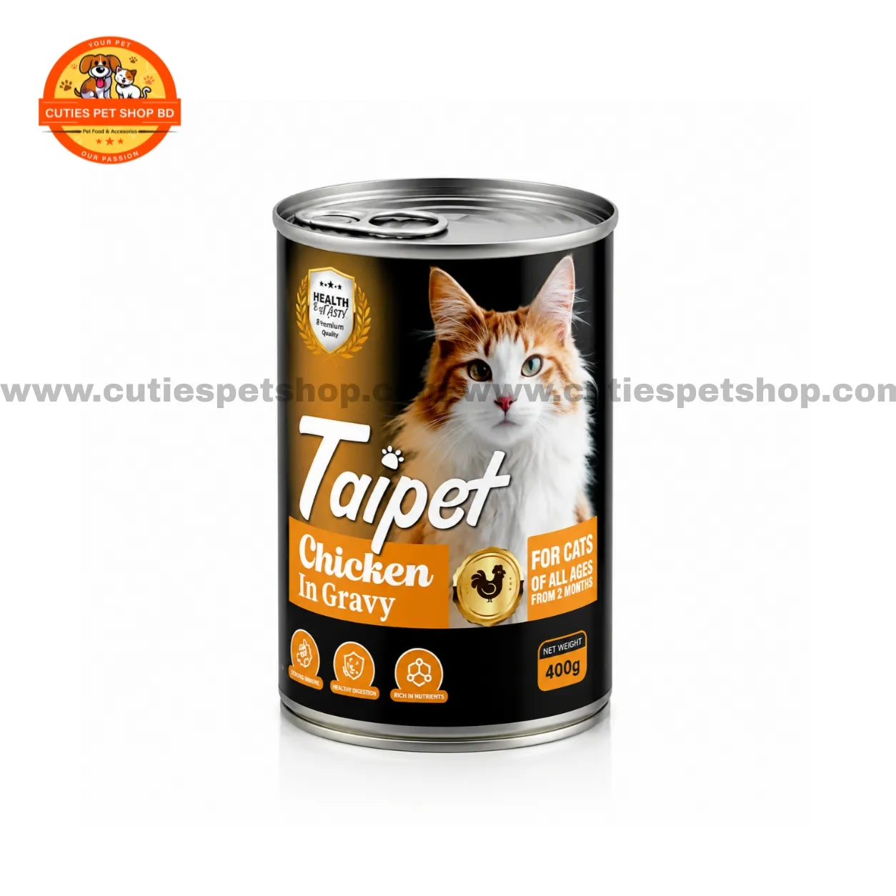 Taipet Can Food Chicken in Gravy For Cats Of Adult & Kitten From 2months 400g