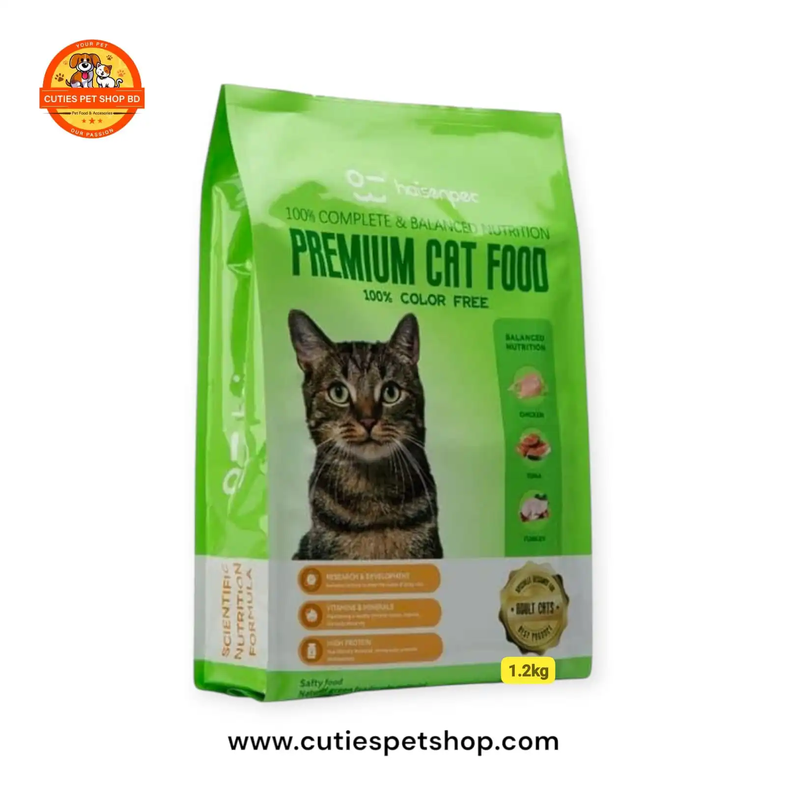 Haisenpet Premium Cat Food with Chicken, Tuna & Turkey 1.2kg
