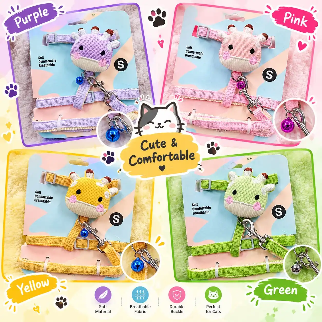 Adjustable Cat Harness with Leash