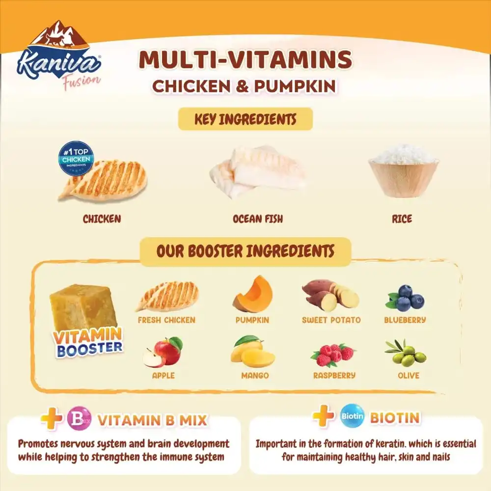 Kaniva Fusion Multivitamins Chicken & Pumpkin for Adult & kitten 500g
